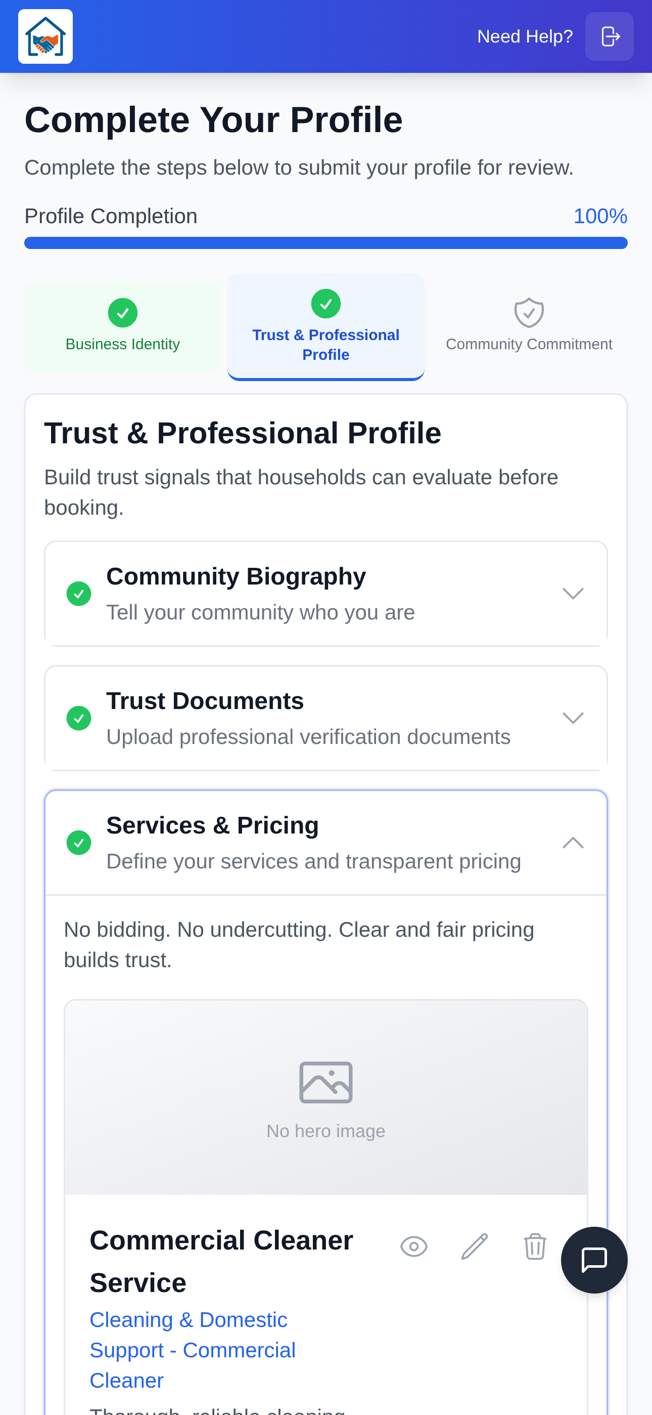 List what you offer & your rates